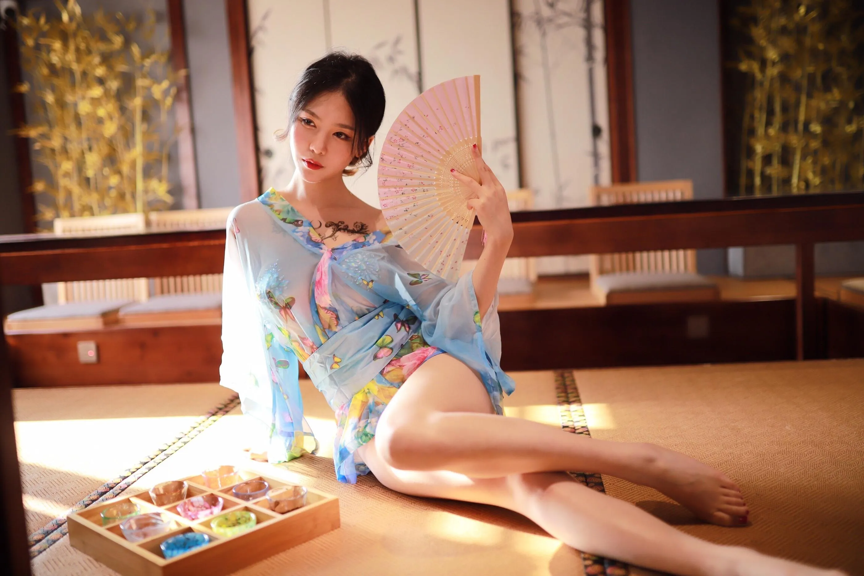 抖娘-利世 – NO.12 水蓝和服 [30P]插图9
